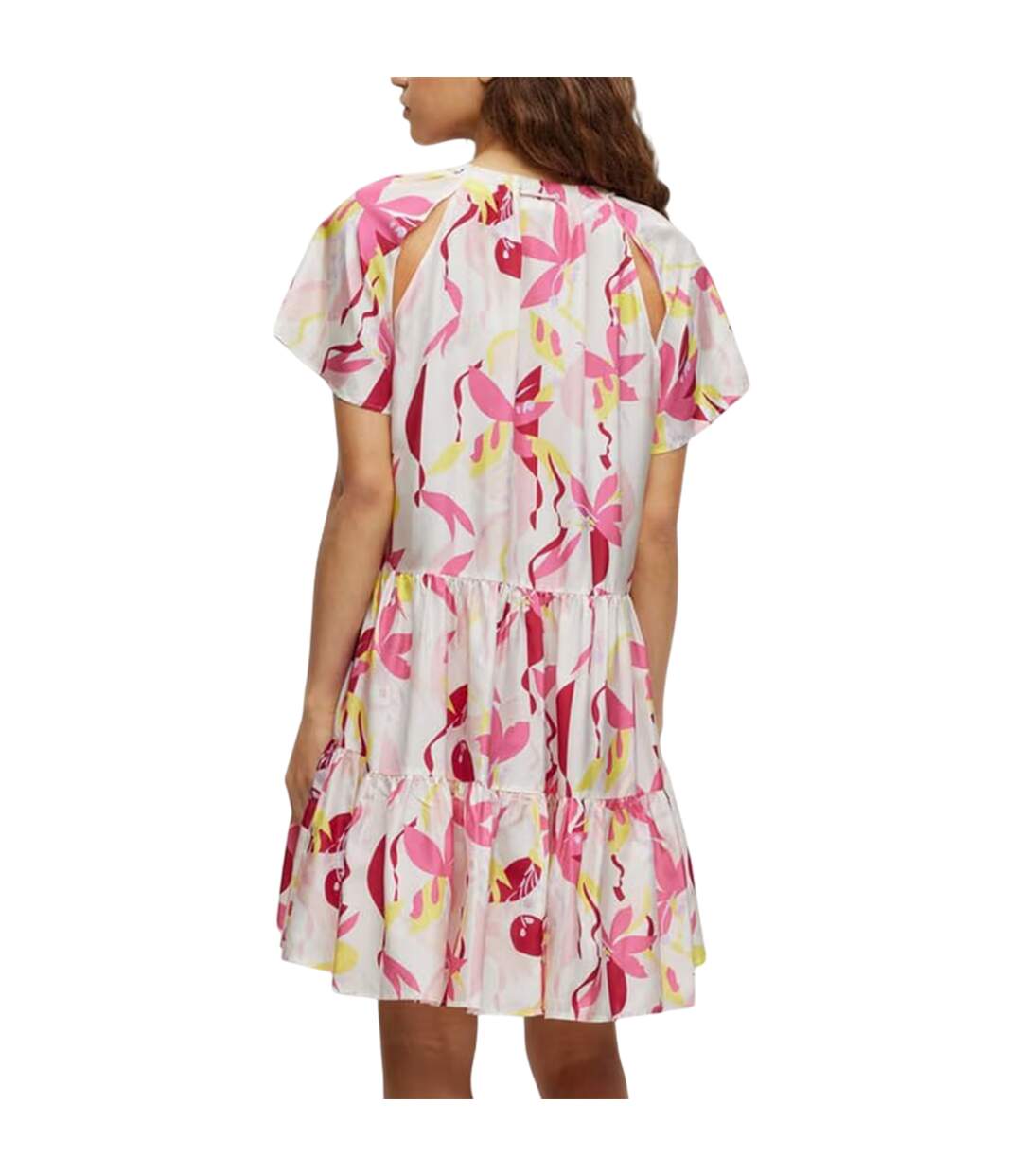 Womens/ladies Darouna Silk Mini Dress Multicoloured Boss-3