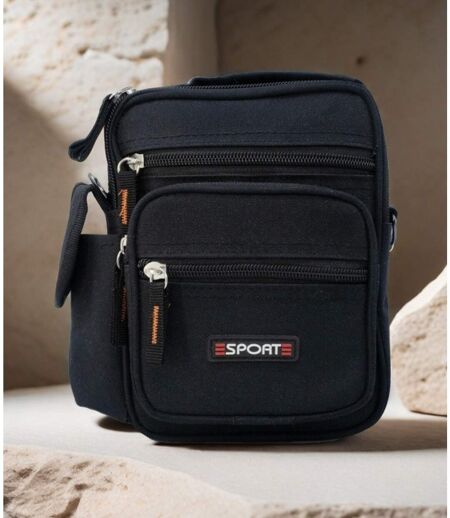 Sacoche Pratique Multi-Poches pour Homme - Synthétique Noir