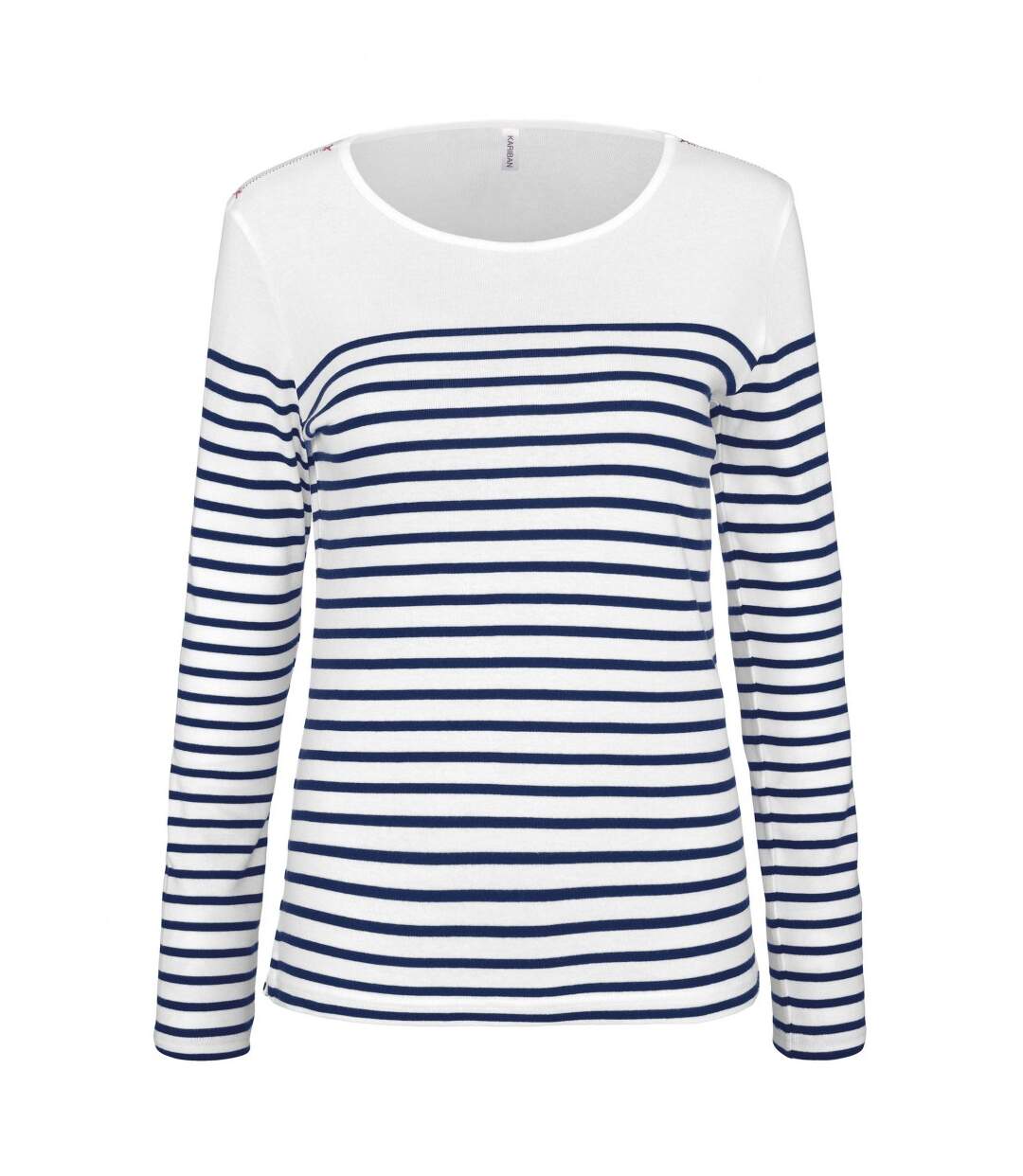 Marinière femme - t-shirt manches longues - K386 - blanc rayé marine