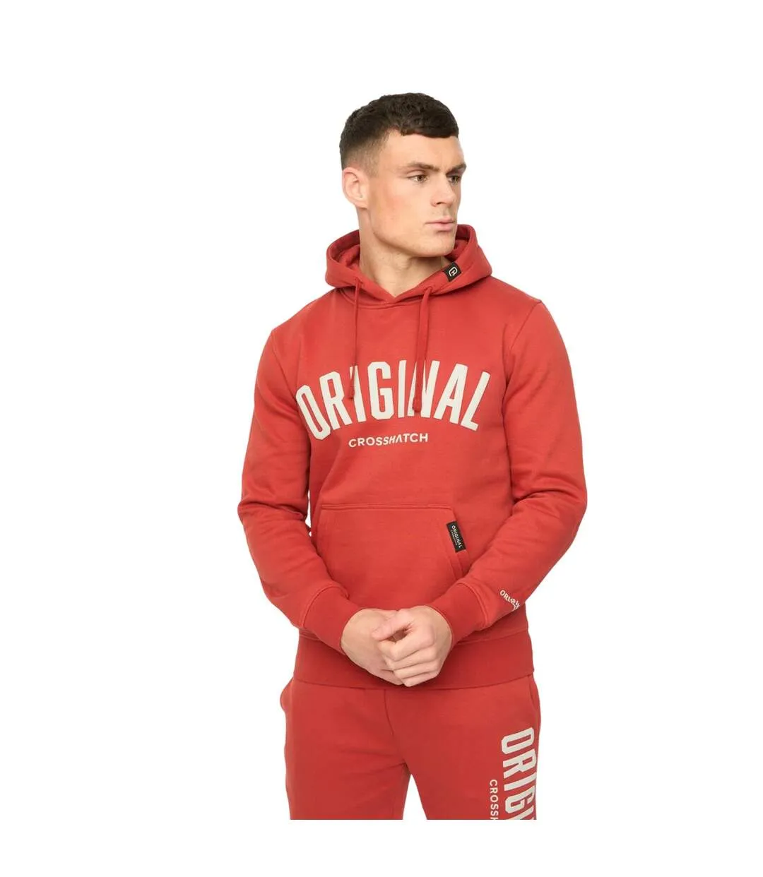 Mens Kensby Hoodie Red Crosshatch-2