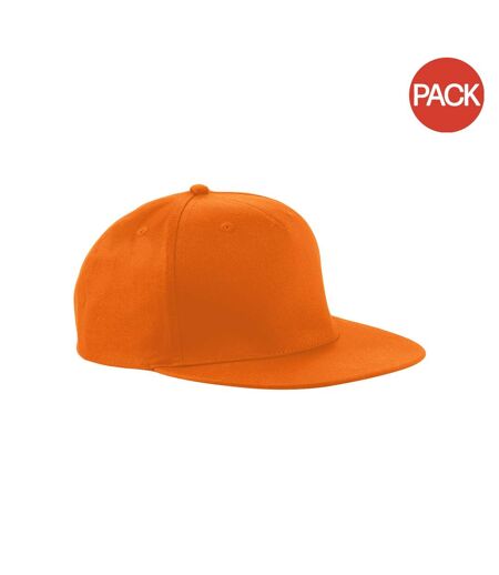 Lot de 2  casquettes rétro adulte orange Beechfield