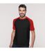 T-shirt de baseball à manches courtes  pour homme blanc/rouge Kariban-2