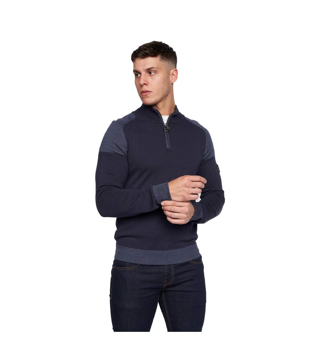 Mens deltas knitted jumper navy Duck and Cover-3