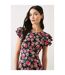Dorothy Perkins Womens/Ladies Floral Ruffle Empire Midi Dress (Black) - UTDP1672