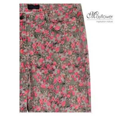 MAYFLOWER BELINDA2O - Pantalon stretch imprimé fleuri orange : fraîcheur et confort absolu