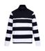 Mens agilno striped half zip fleece top navy/white Regatta