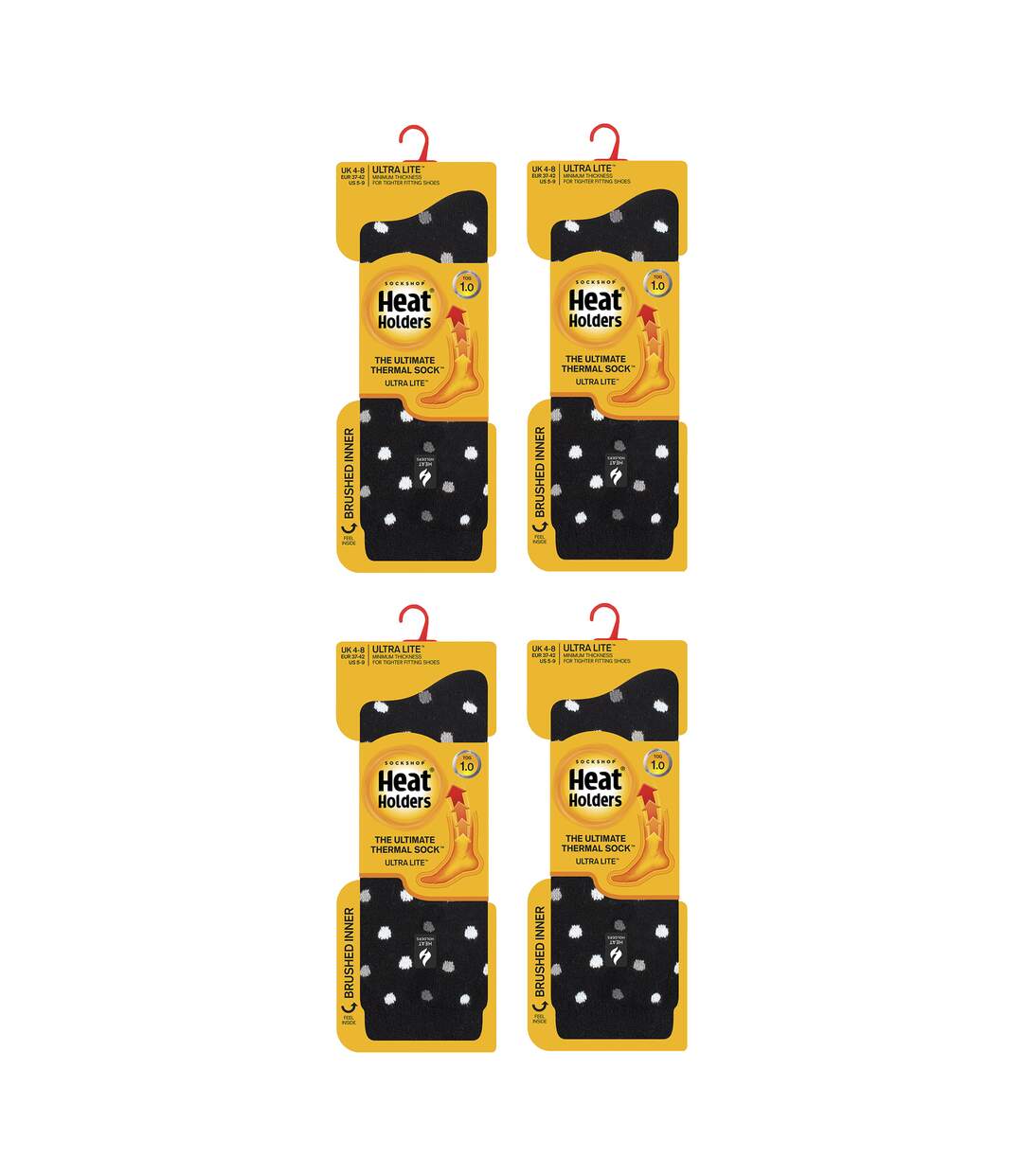 4 Pairs Ladies UltraLite Lightweight Thermal Socks-2