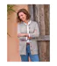 Womens/ladies Lambswool Crew Neck Cardigan Grey Marl WoolOvers-1