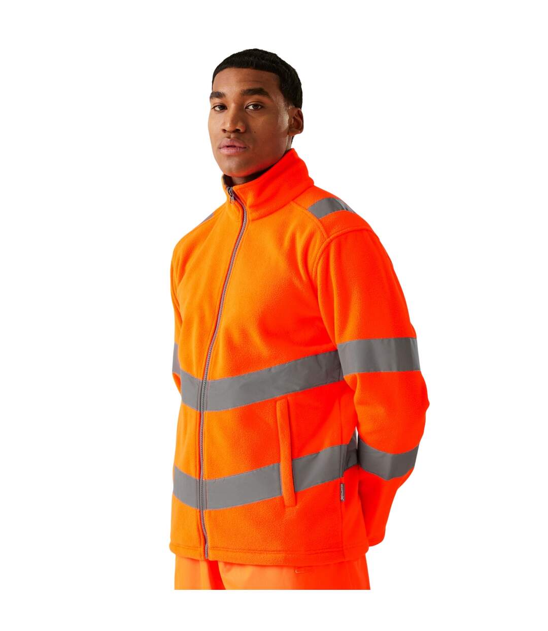 Unisex adult pro contract thor high-vis fleece jacket orange Regatta-3