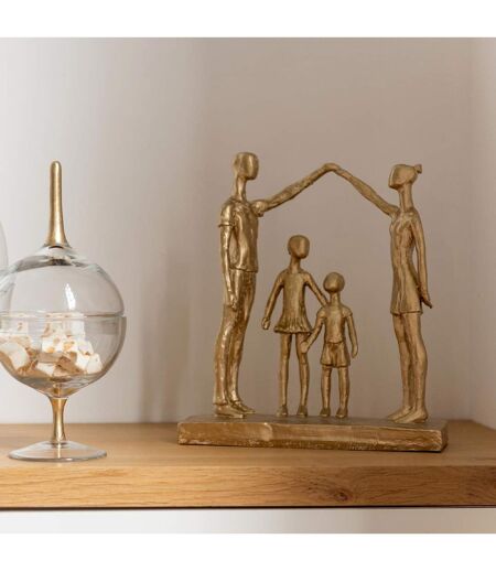 Statuette Famille Jouant Brady 29cm Or