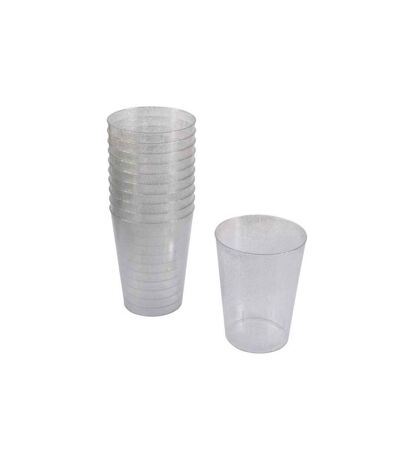 Lot de 20 Verres en Plastique Réutilisable Paillettes 20cl Argent