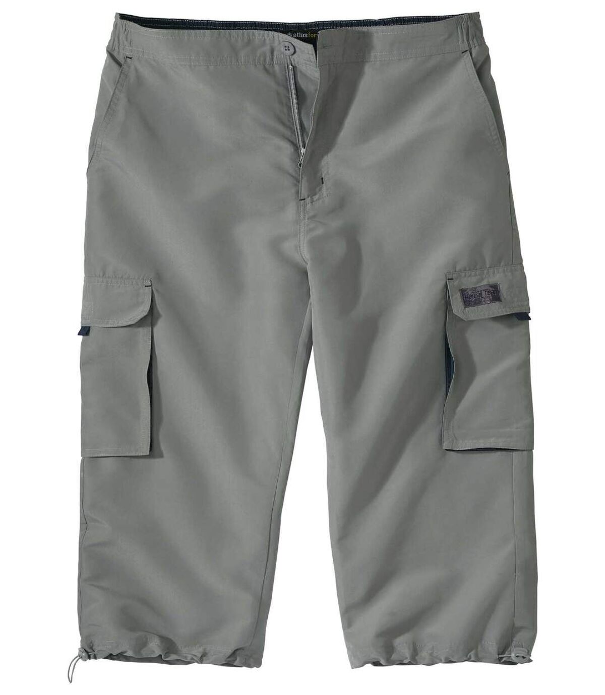 Men's Gray Microfiber Cropped Cargo Pants Atlas For Men