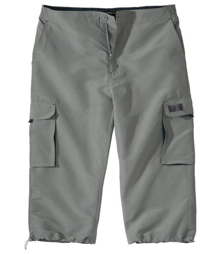 Men's Grey Microfibre Cropped Pants
