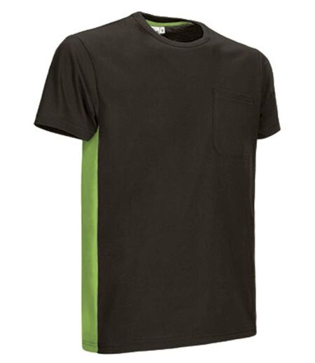 T-shirt bicolore - Unisexe - réf THUNDER - noir et vert pomme