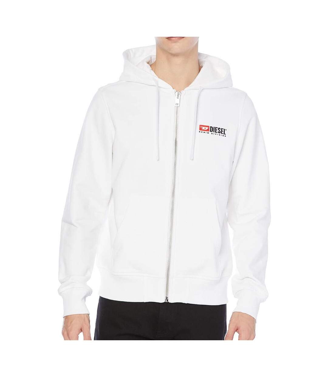 Sweat Zippé Blanc Homme Diesel Salby - L