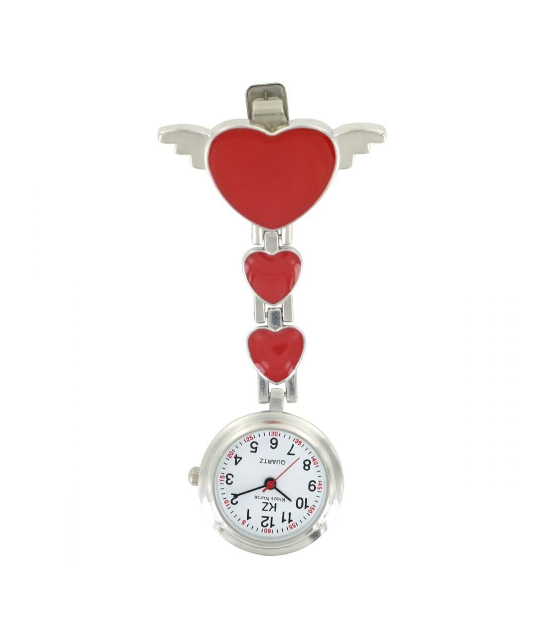 Montre Infirmière Métal Cœur Rouge KRAZY-1