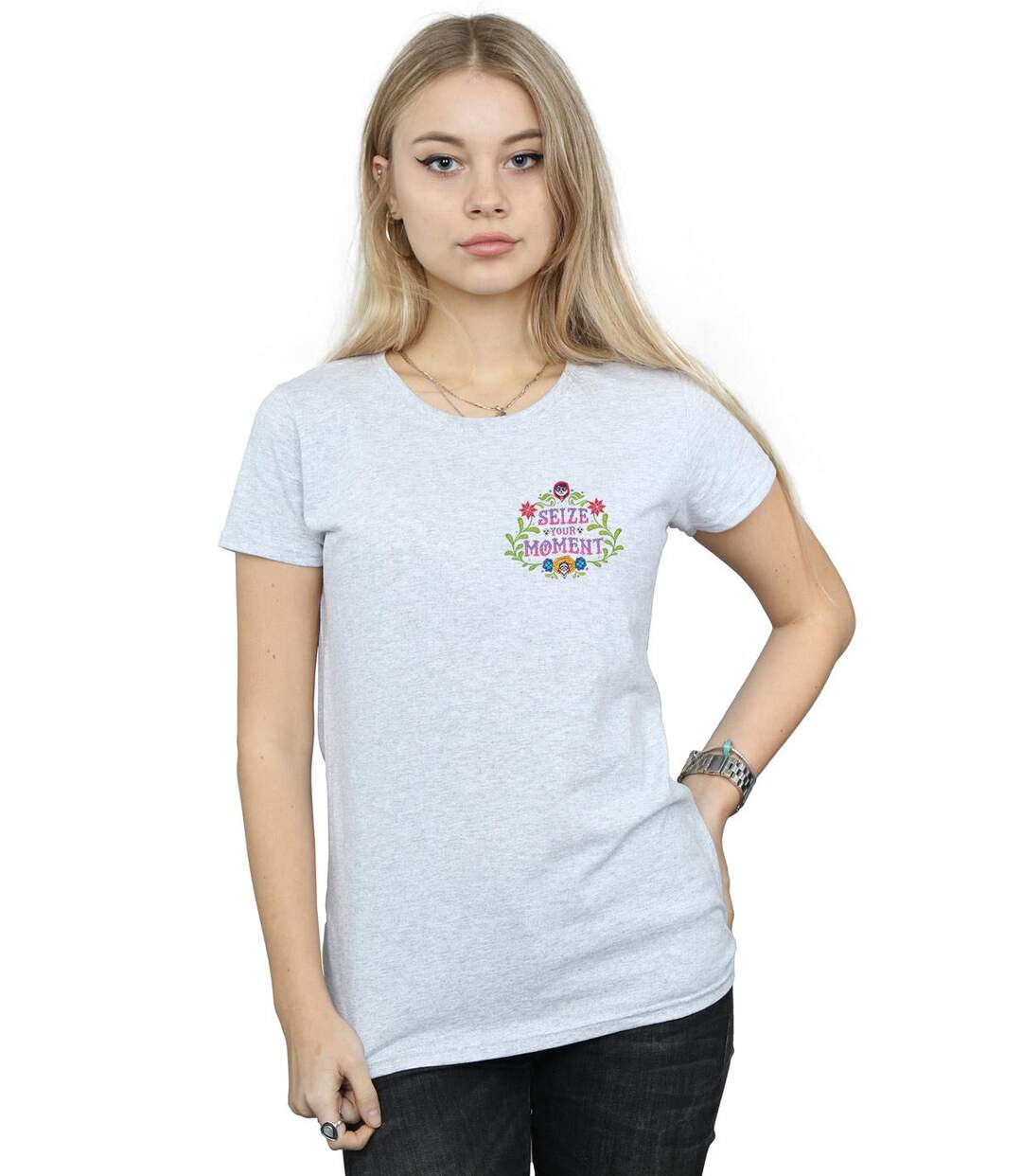 Disney - T-shirt COCO SEIZE YOUR MOMENT - Femme (Gris chiné) - UTBI14229-2