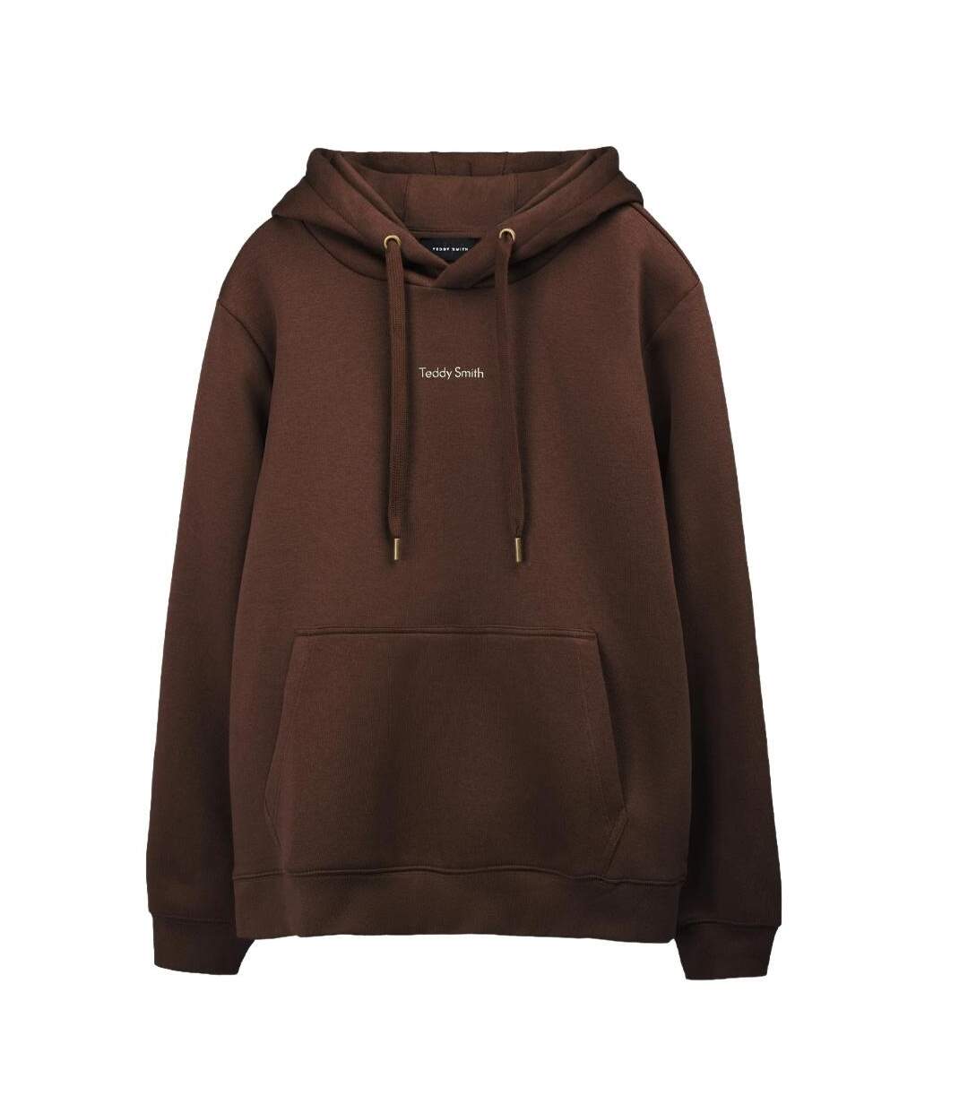 Sweat marron foncé femme teddy smith solene-1