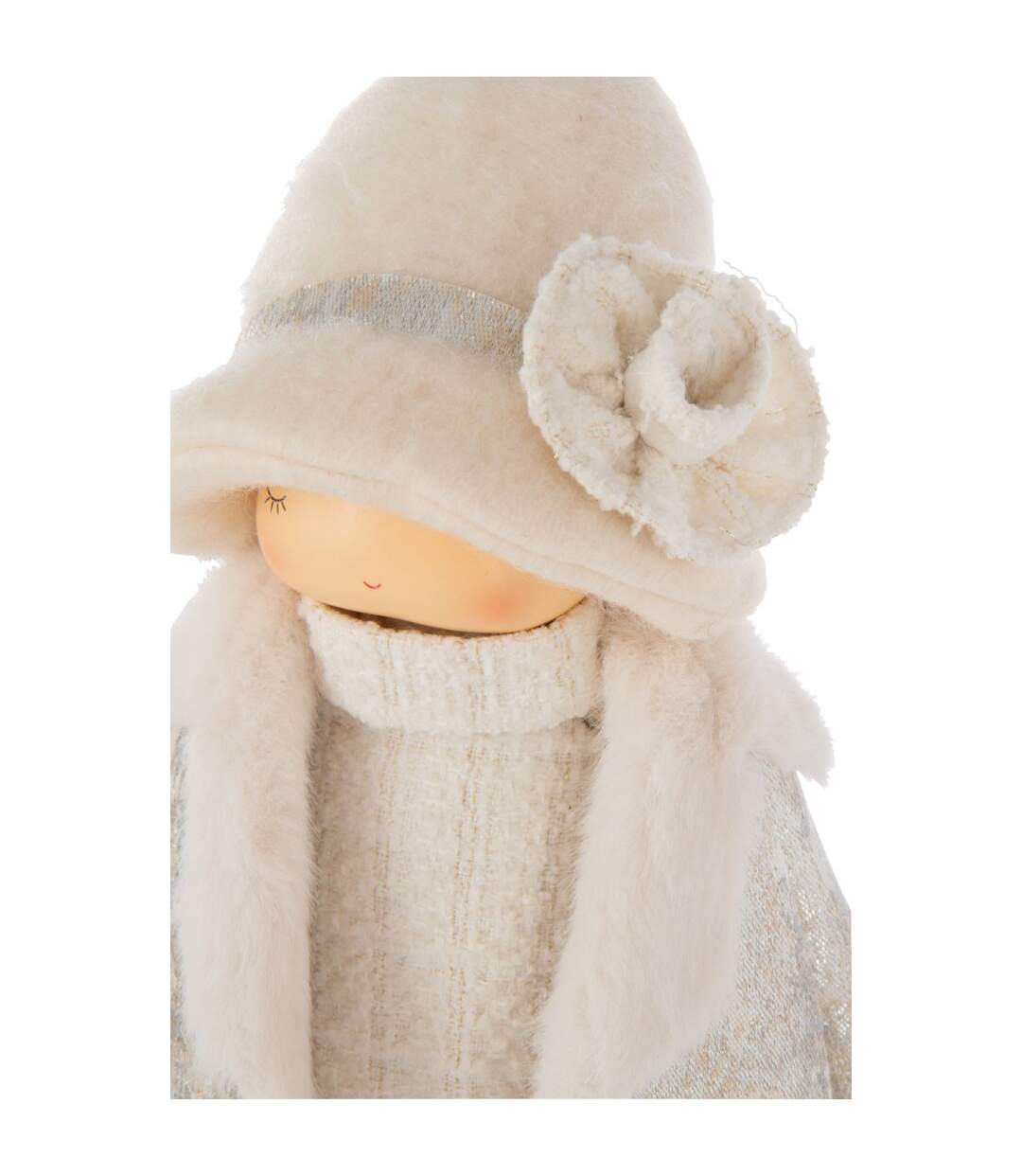 Statuette Fille en Tissu Sac 46cm Blanc Cassé-2