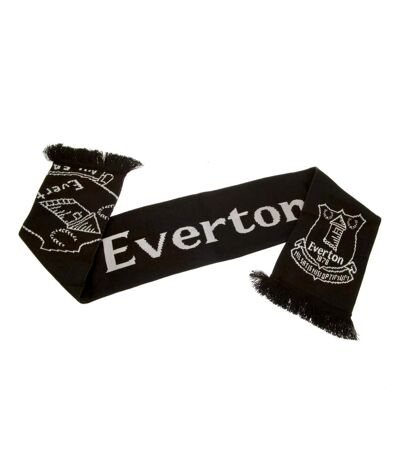 Everton FC React Crest Scarf (Black/White) (One Size)