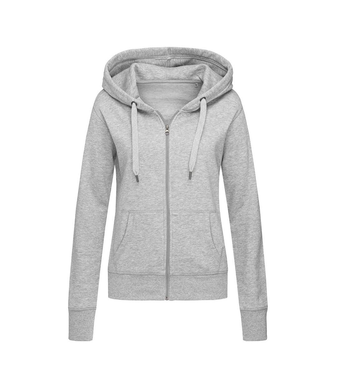 Stedman Womens/Ladies Active Zip Hood (Heather Gray) - UTAB324-1