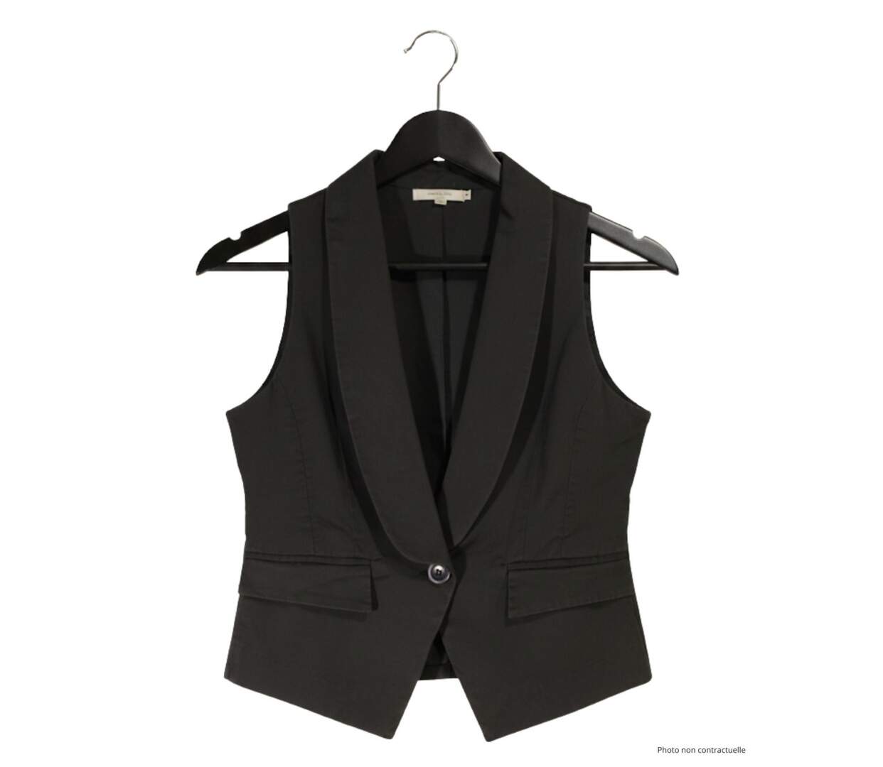 Gilet Sans Manches Femme Blazer Coton Gris Axxano AH1165G : Élégance Moderne-1