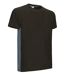 T-shirt bicolore - Unisexe - réf THUNDER - noir et gris ciment