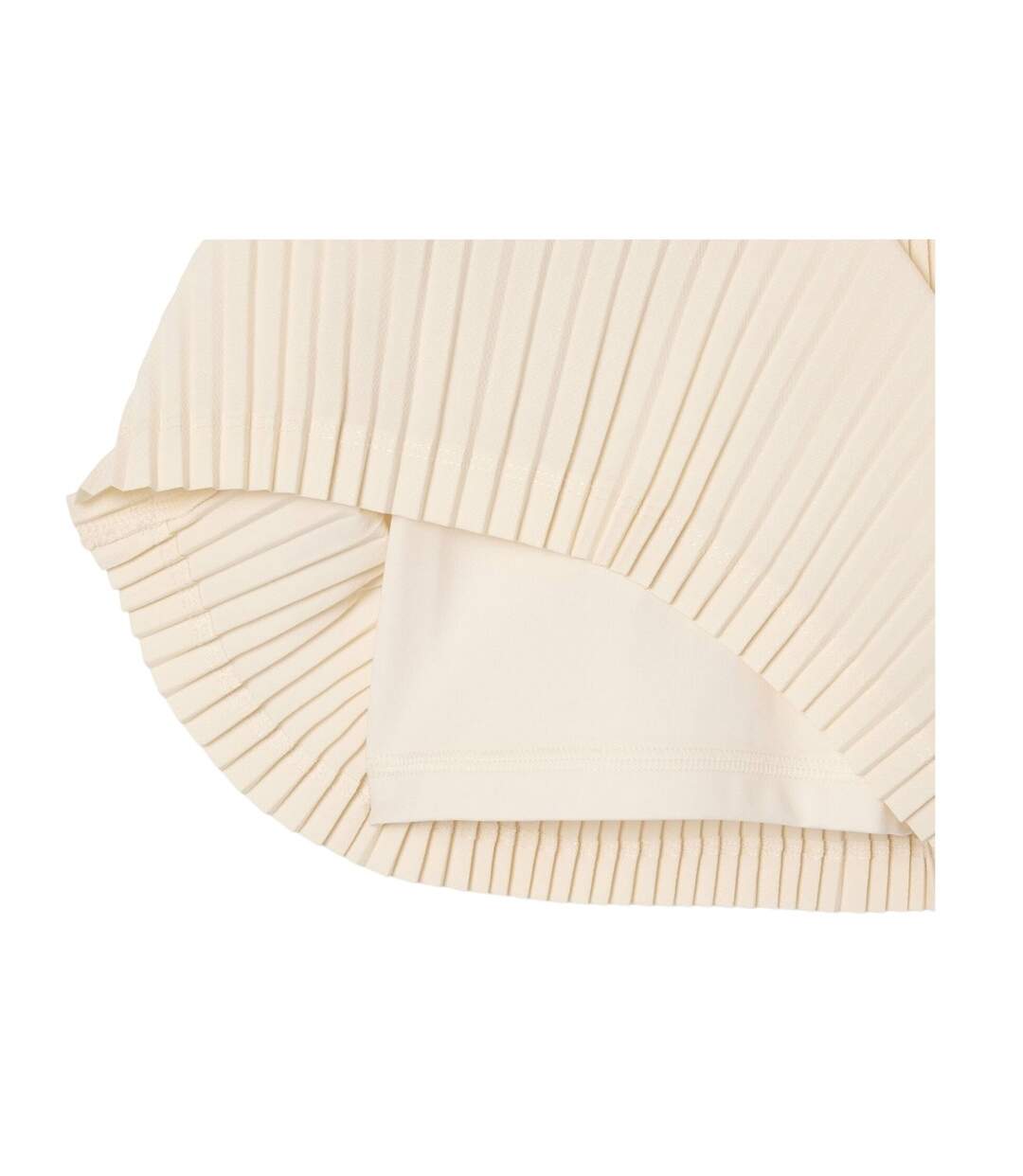 Womens/ladies Recycled Polyester Pleated Lined Tennis Shorts Cream Lacoste-2