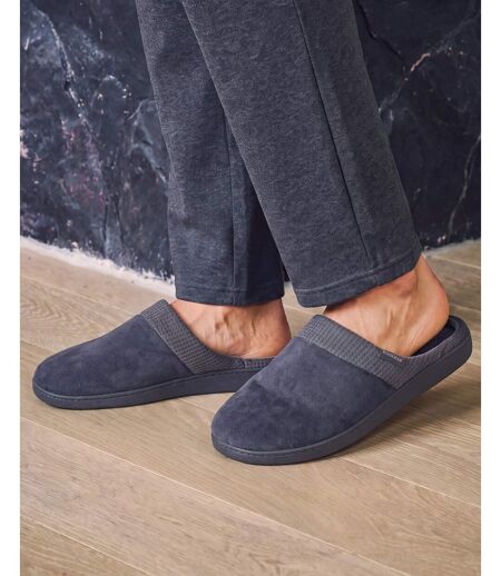 Isotoner Chaussons Mules homme velours semelle ergonomique soutien voûte plantaire