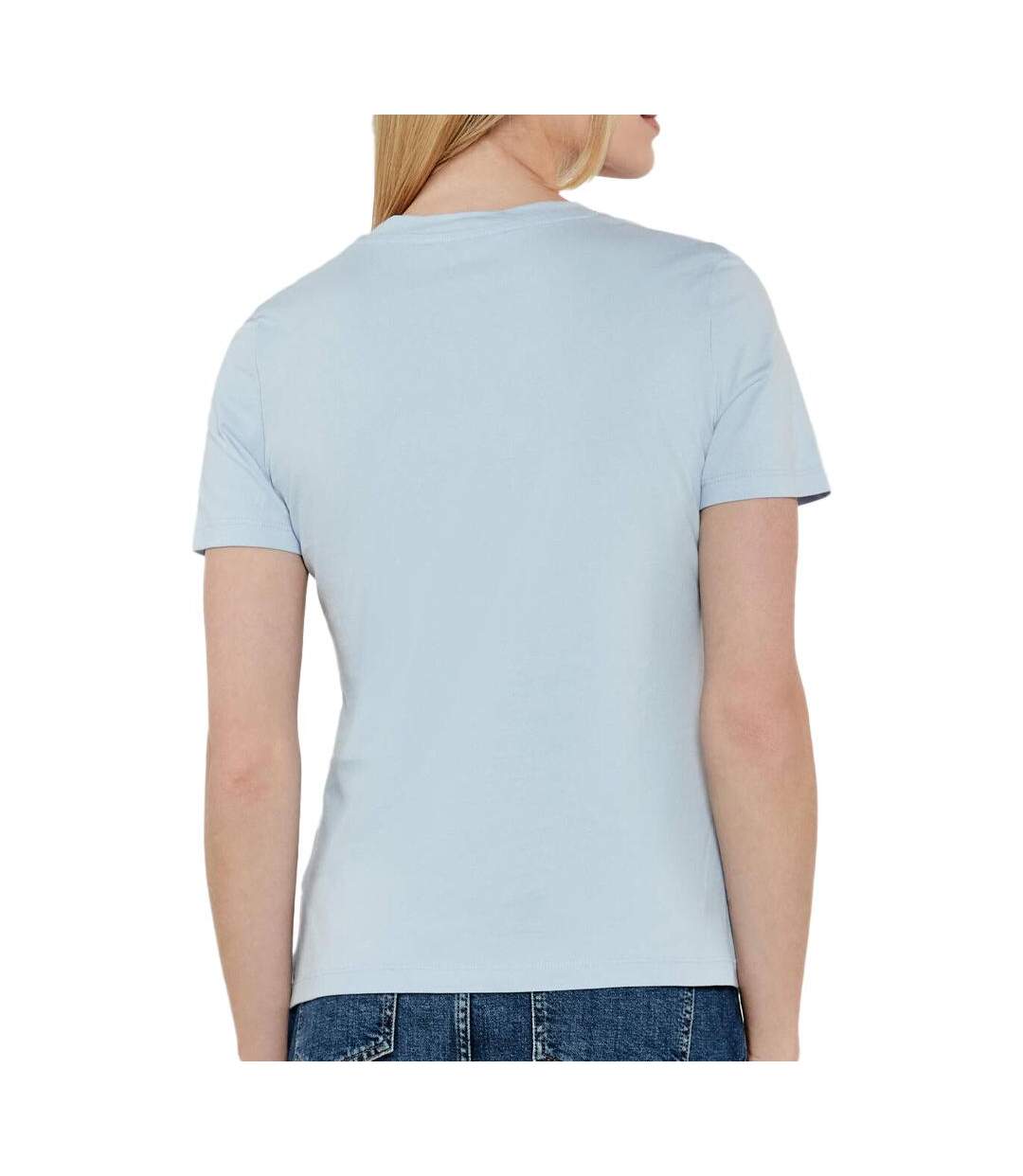 T-Shirt bleu femme tommy hilfiger script - l-2