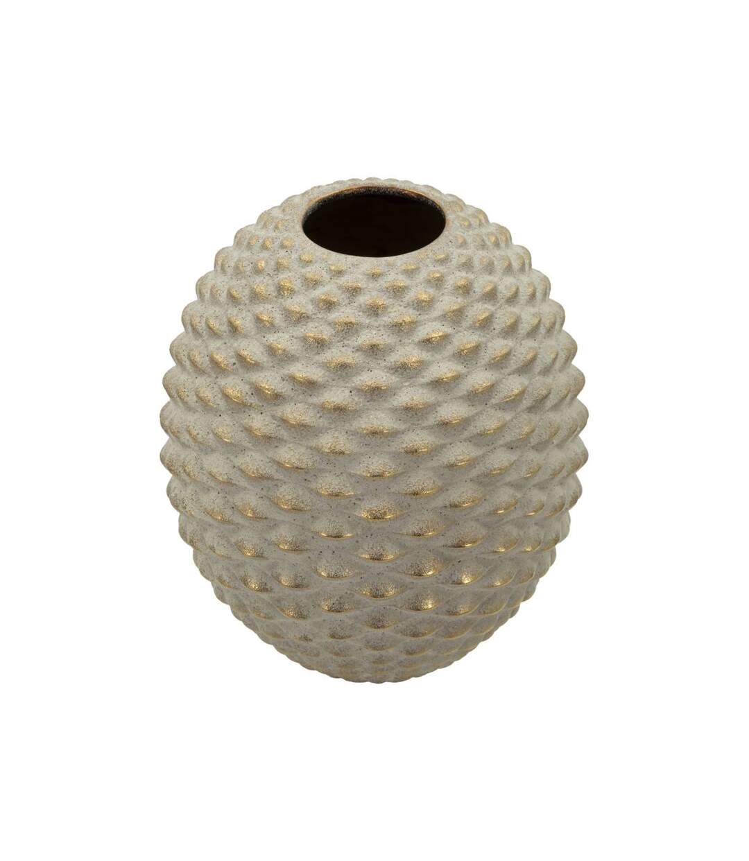 Vase Design en Céramique Pepipas 36cm Gris & Or-2