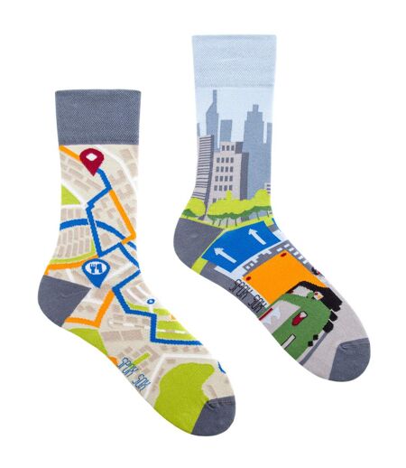 SPOX SOX - Unisex Novelty Odd Socks Big City Life