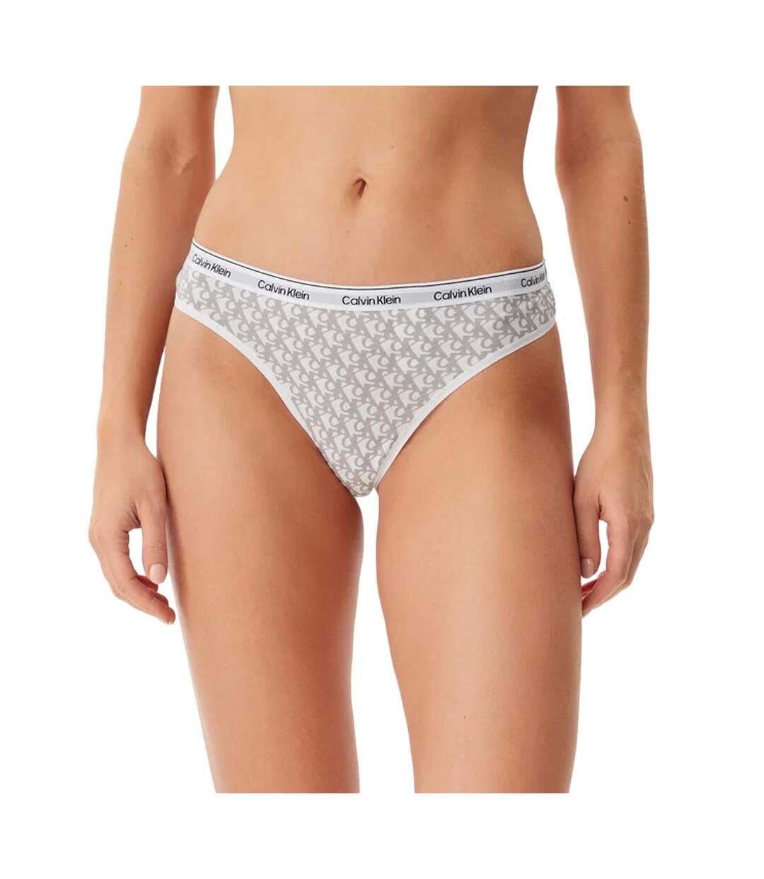 String blanc/beige femme calvin klein jeans brazilian - m-1