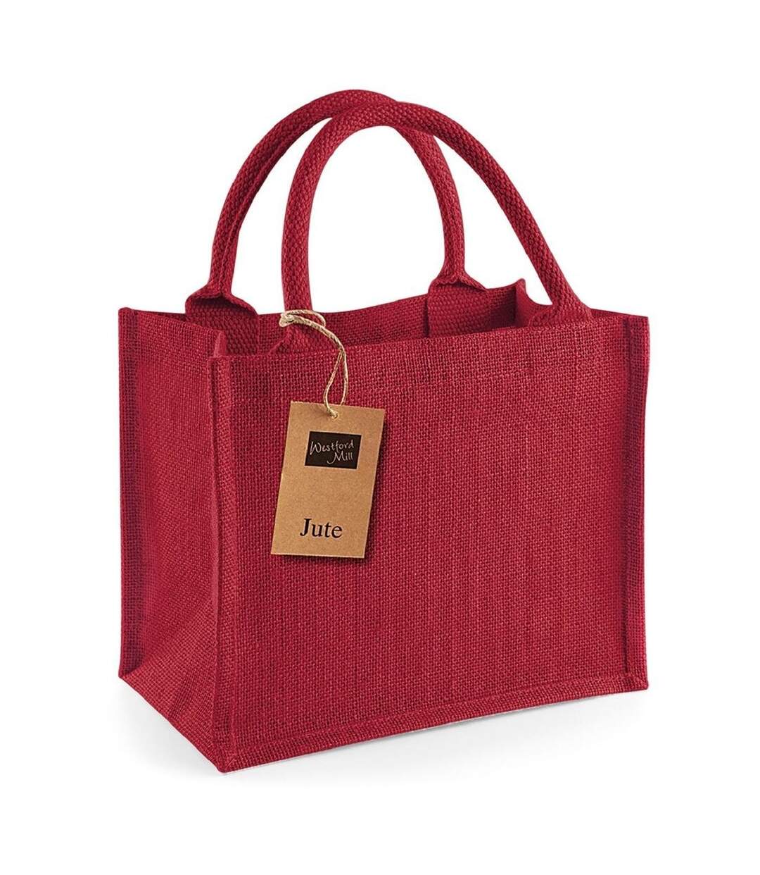 Cabas en toile de jute - W412 - rouge-1