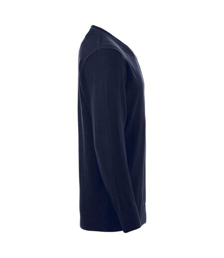 Clique Mens Aston Knitted V Neck Sweatshirt (Dark Navy) - UTUB275