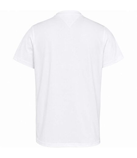 Mens Flag Crew Neck Slim T-shirt White Tommy Jeans