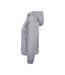 Womens/ladies Basic Full Zip Hoodie Grey Melange Clique-3