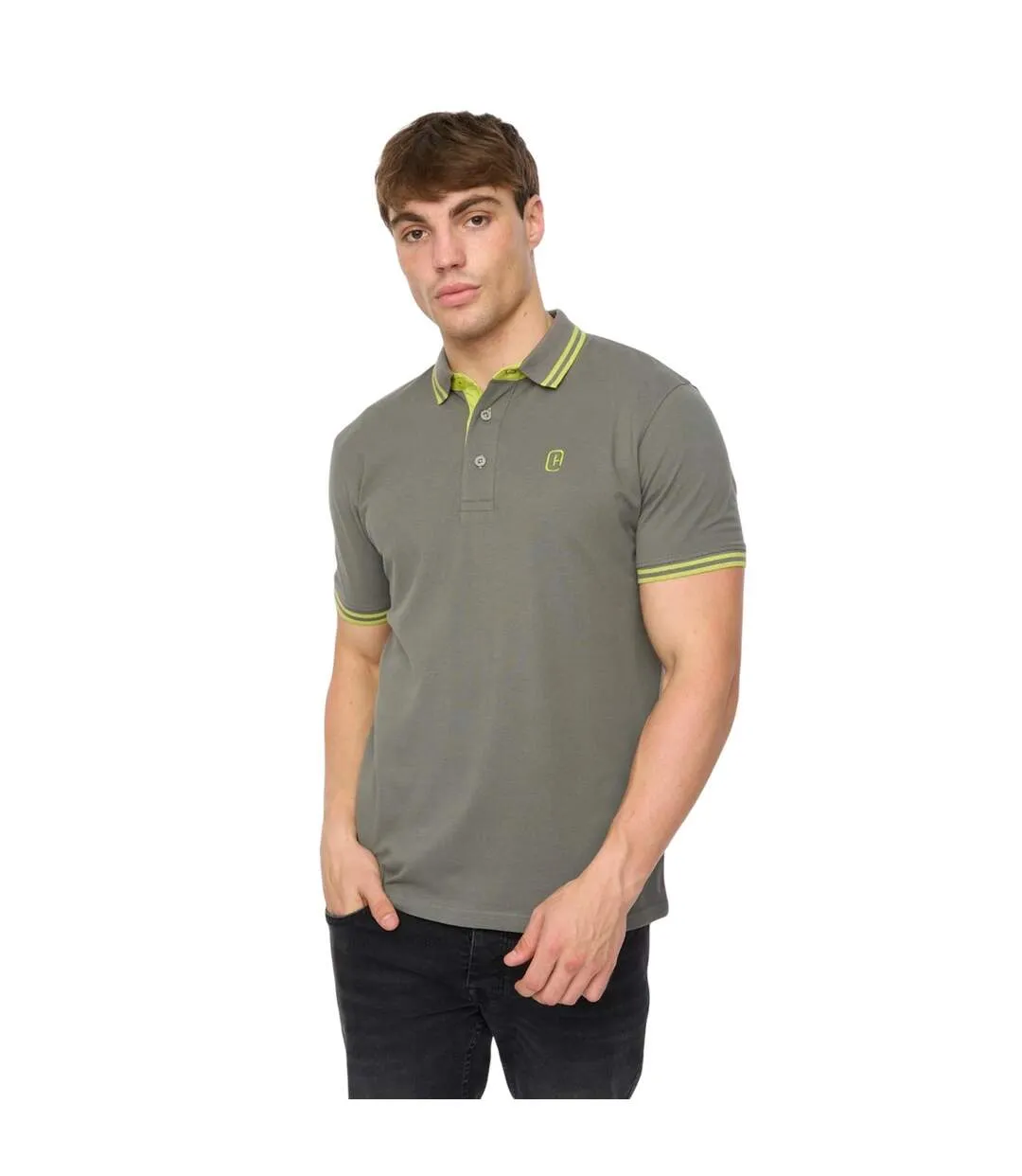 Polo Mackerby Homme Olive Crosshatch-2