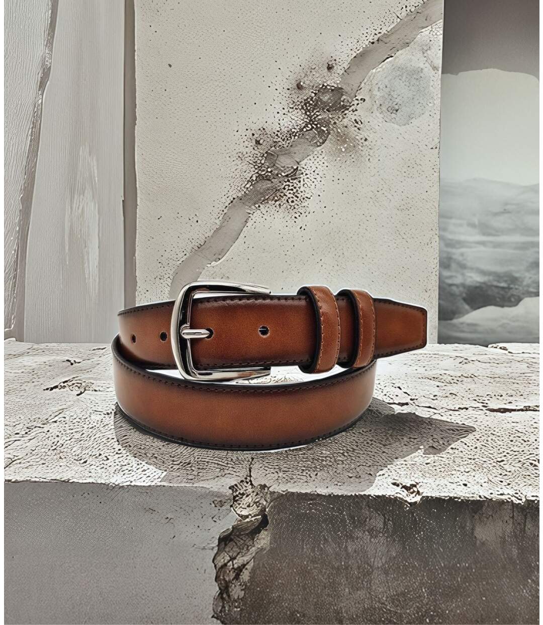 Ceinture Synthétique couleur noir Classique pour Homme - Style élégant en PVC-4