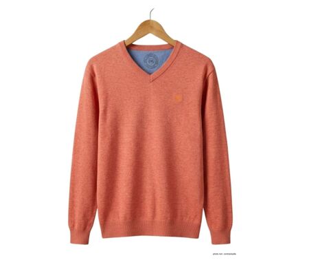 Pull homme CHALLENGER PALAIS2 col V : le confort longue durée d'une maille douce et lumineuse
