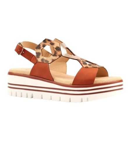 Sandales Jaslene Femme Beige Foncé Lunar