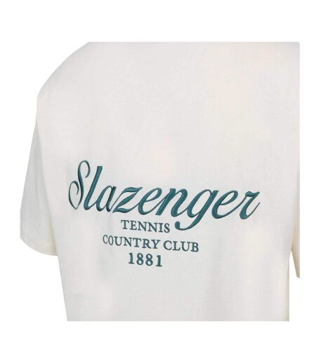 T-shirt Tennis Motif/style Brodé Homme Blanc Slazenger