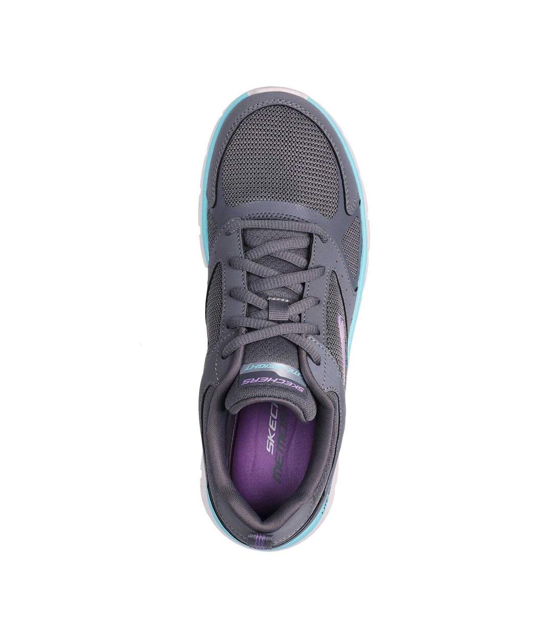Baskets Track Femme Anthracite Turquoise Pâle Skechers-4