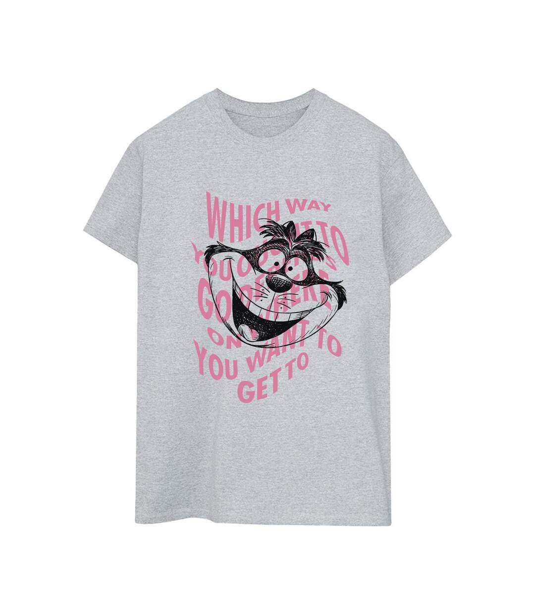 Disney - T-shirt ALICE IN WONDERLAND CHESIRE CAT - Femme (Gris sportif) - UTBI8781-1