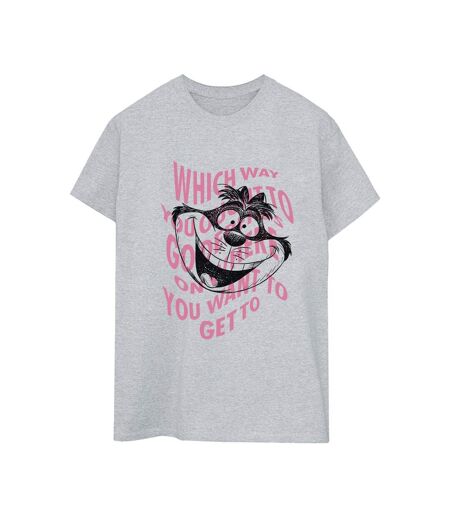 Disney - T-shirt ALICE IN WONDERLAND CHESIRE CAT - Femme (Gris sportif) - UTBI8781