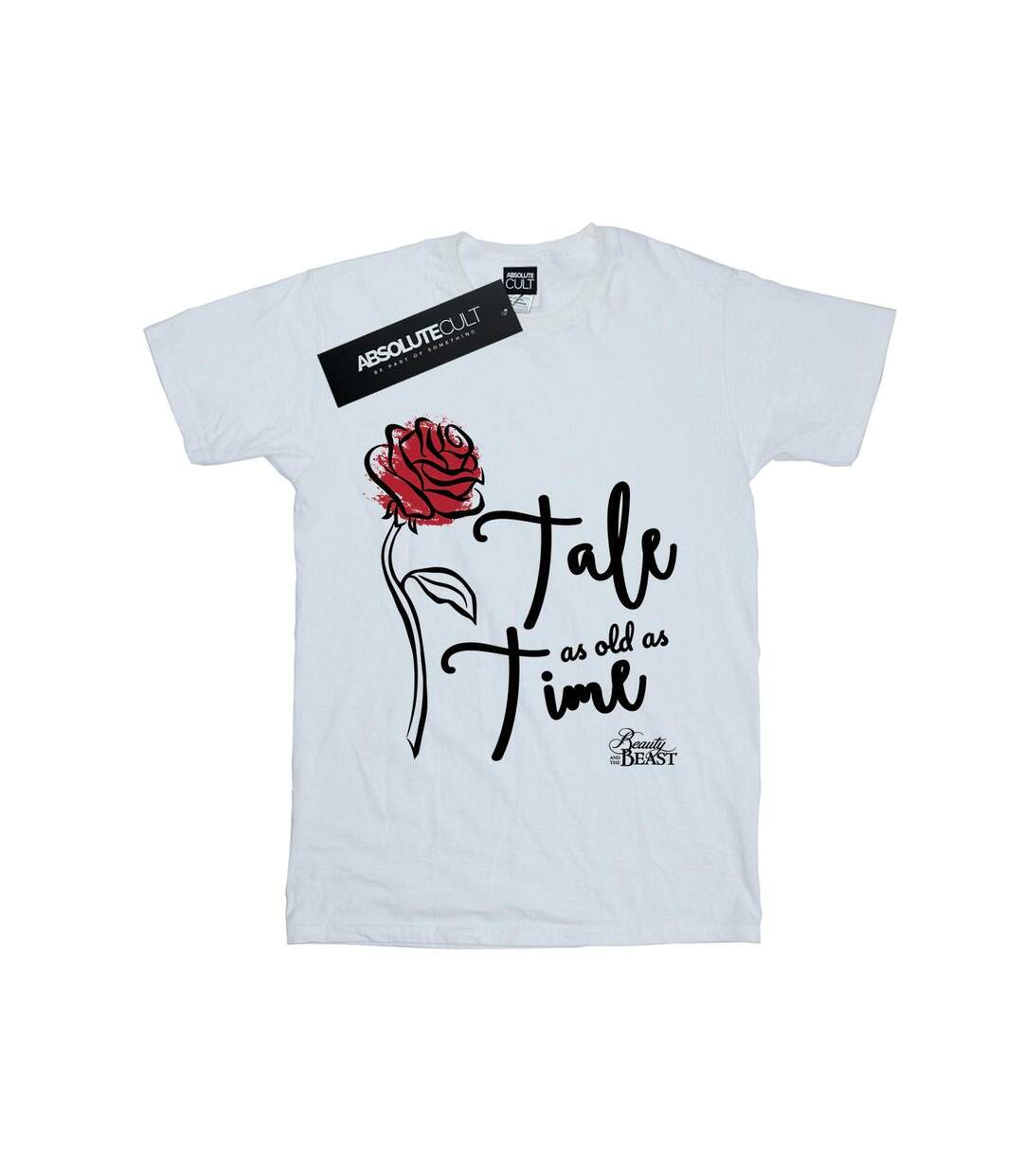 Disney Femmes/Les femmes Tale As Old As Time Rose Cotton Boyfriend T-Shirt (Blanc) - UTBI42615-1