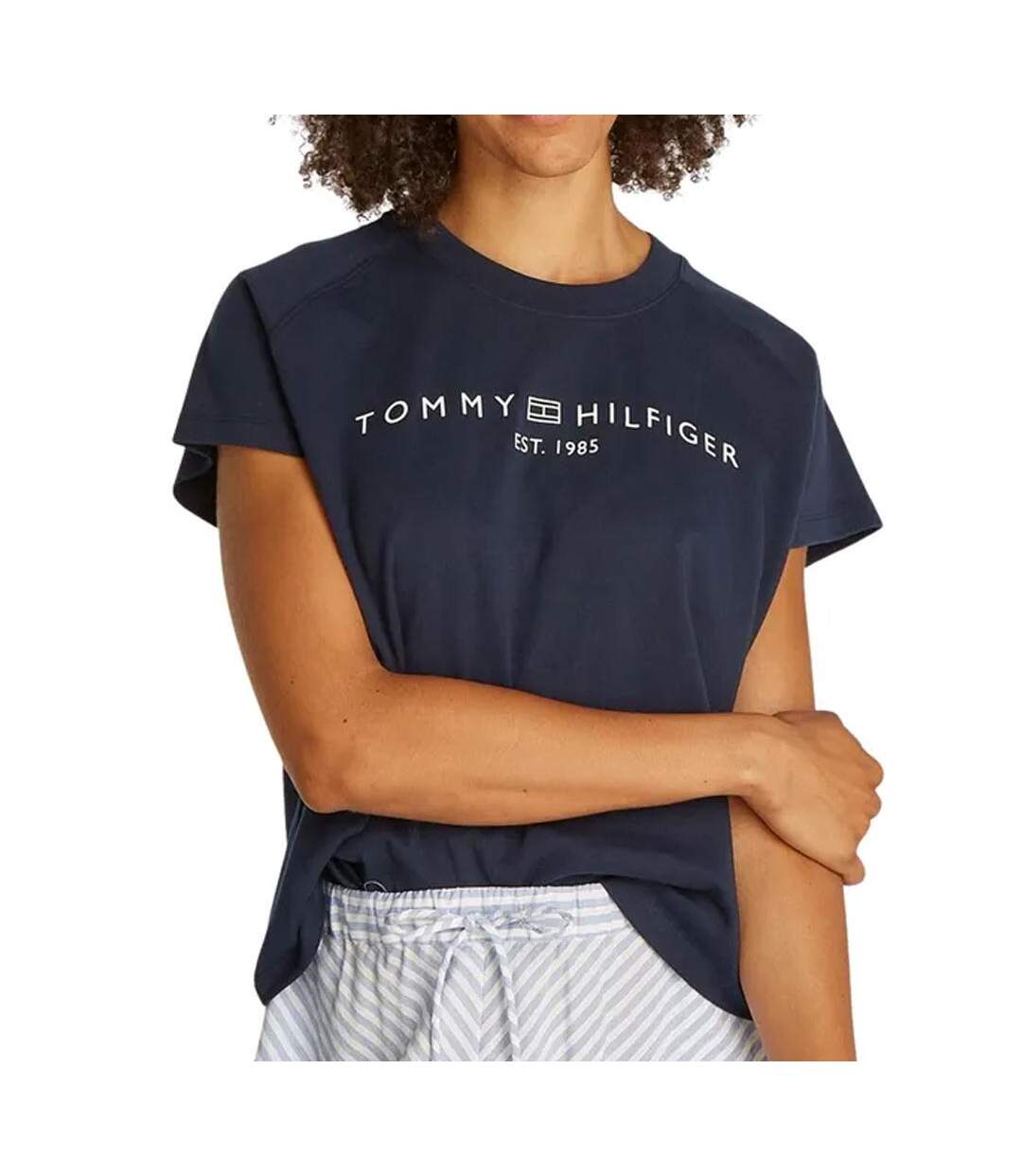 T-Shirt noir femme tommy hilfiger mdrn - l-1