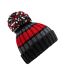 Bonnet hygge striped adulte noir / rouge Beechfield