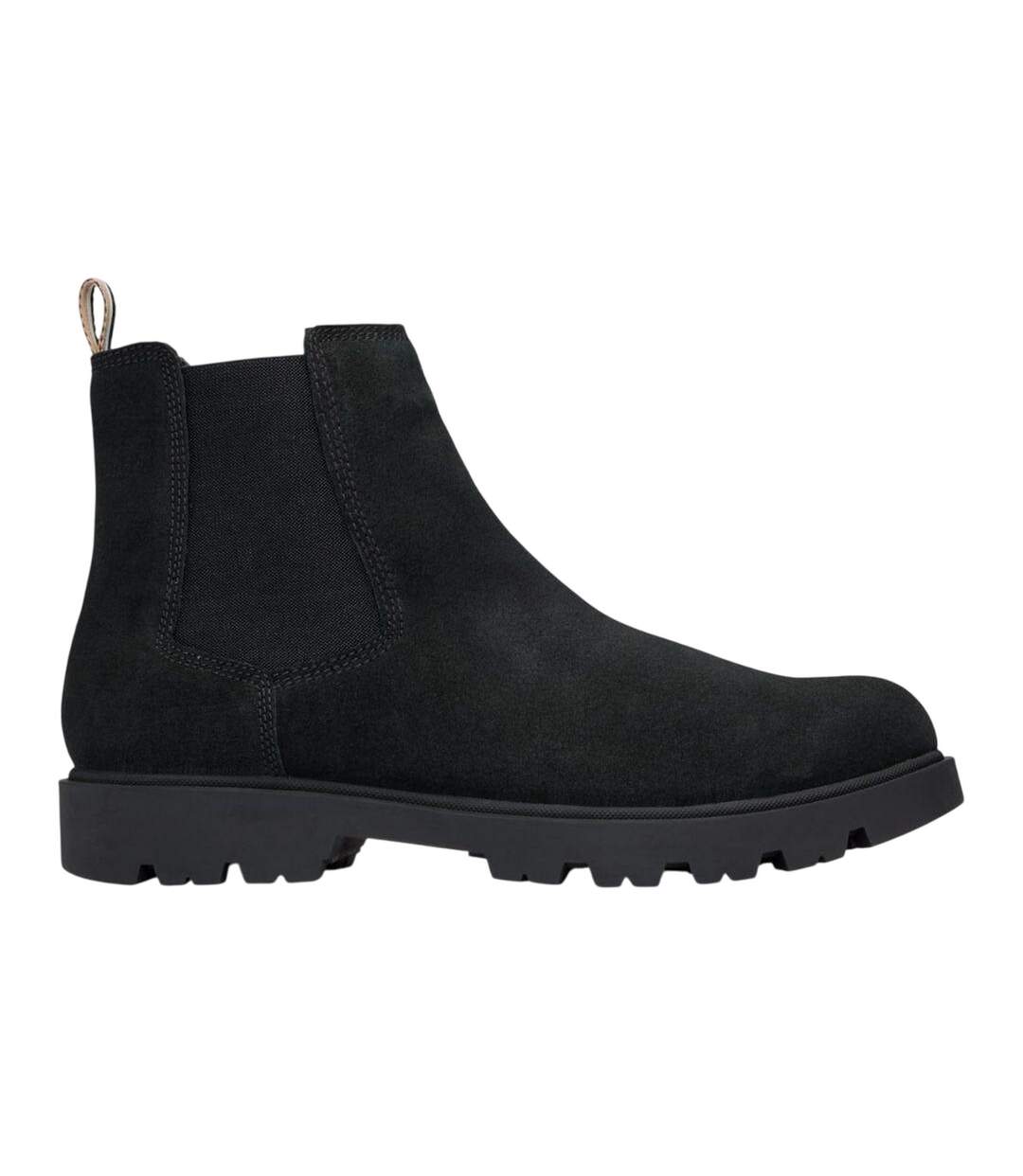 Mens Signature Stripe Suede Taped Chelsea Boots Black Boss-3