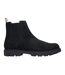 Mens Signature Stripe Suede Taped Chelsea Boots Black Boss-3